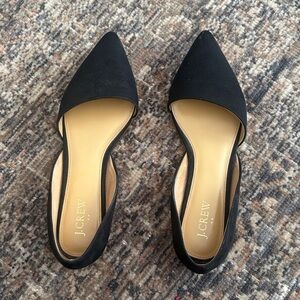 J. Crew Zoe suede D’Osay Black Pointed Flats size 9
